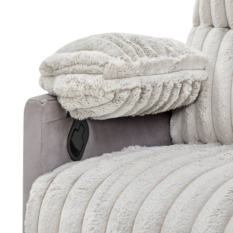Swivel Recliner Chair with 360° Rotation, Manual Recline & Plush Arms