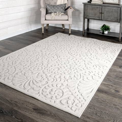 My Texas House Scrollwork High-low Area Rug by Orian Bluebonnets