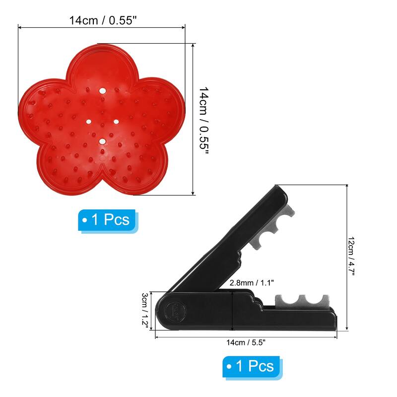 2pcs Rose Stem Leaf Thorn Stripper Remover Tool Stripping Kit - Black/Red
