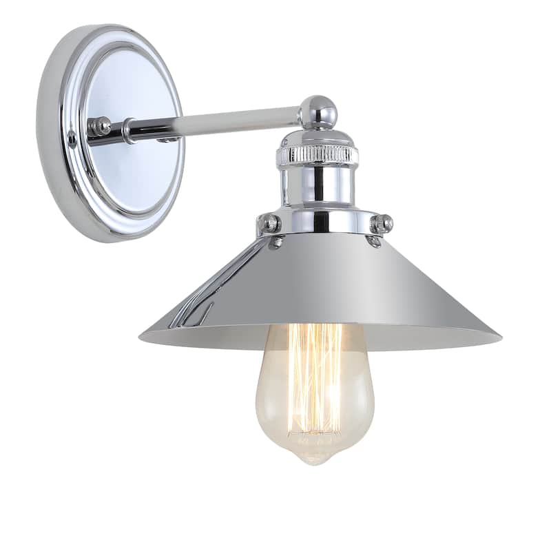 Florence Metal Shade Sconce, by JONATHAN Y - 1-Light - Chrome
