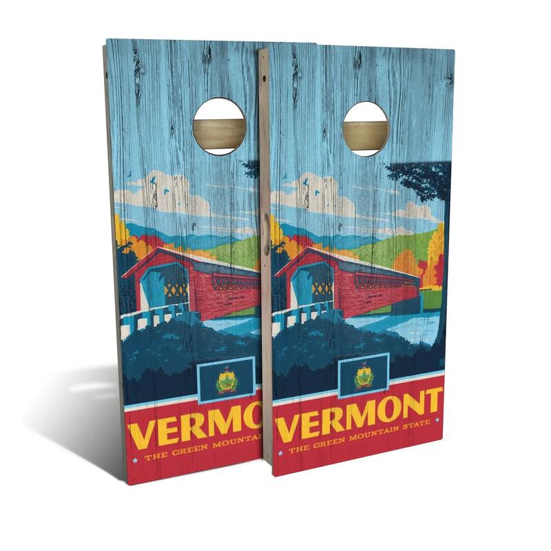 Vermont State Pride Outdoor Cornhole Board Set