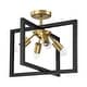 preview thumbnail 5 of 7, Mid-Century Modern Vintage 4-light Sputnik Geometric Semi Flush Mount - 17.72"W x 14.41"H