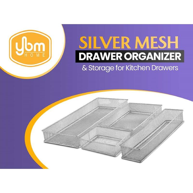 YBM Home White Mesh Desk Drawer Organizer Tray, Storage Holder