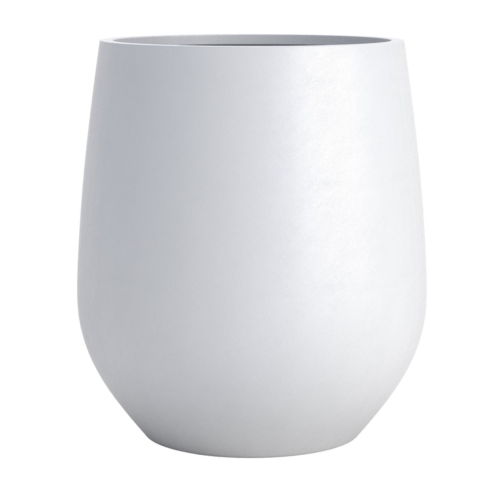 DTY Signature Mount Wilson 1-Piece Fiberstone Tapered Planter for Indoor/Outdoor, Black