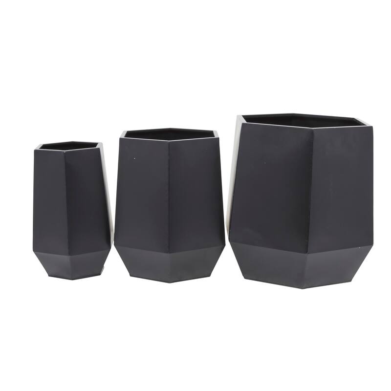 Metal Modern Planters (Set of 3) - S/3 20", 16", 10"W