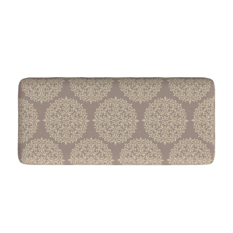 Ben Storage Bench Ottoman, Light Brown Medallion Design, 36 Inch