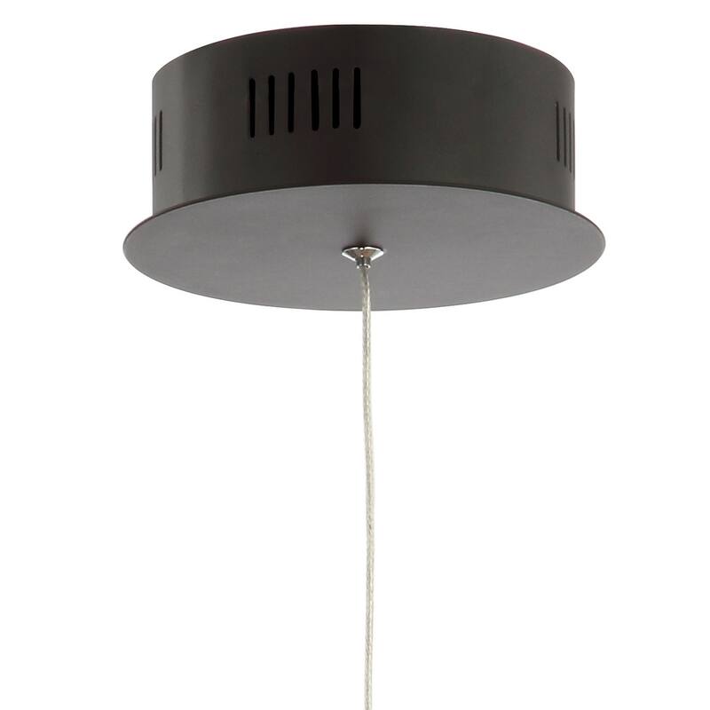 Orbit 7.75" Adjustable Integrated LED Metal Ring Pendant, Black by JONATHAN Y