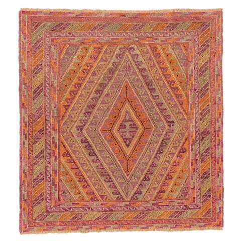 ECARPETGALLERY Hand-knotted Tajik Caucasian Purple Wool Rug - 3'10 x 4'1