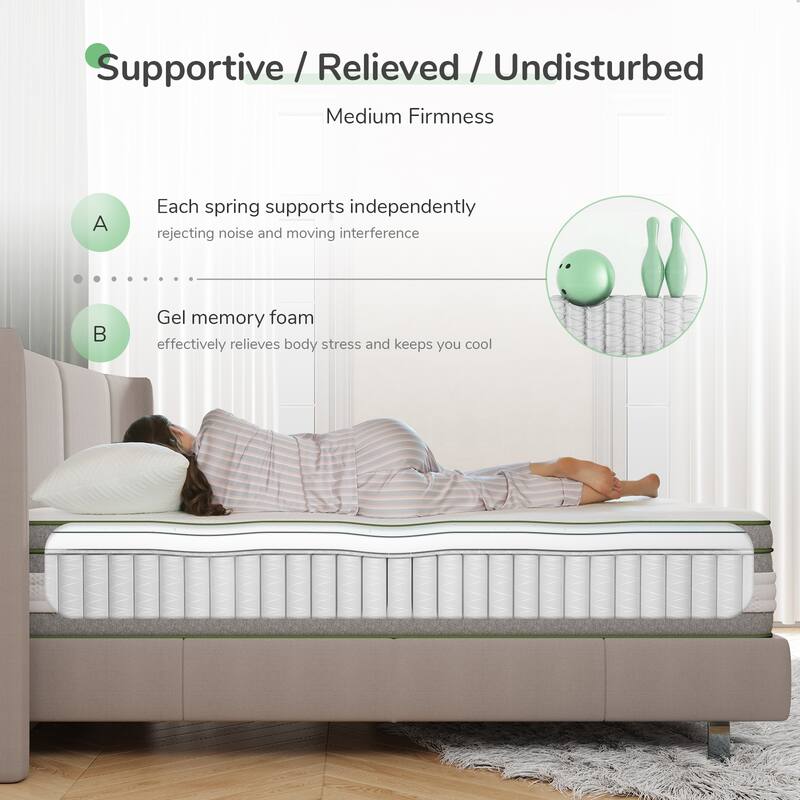 Novilla 12-inch Gel Memory Foam Hybrid Pocket Spring Mattress