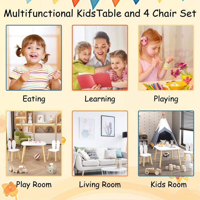 Anmytek Kids Activity Table and Chair Set with Storage, Toddler Play Craft Learning Desk for Playroom
