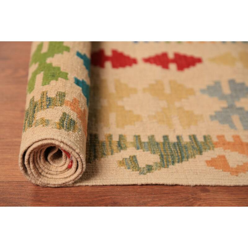 All-Over Wool Palace Size Kilim Oriental Rug Wool Carpet - 10'0"x 15'9"