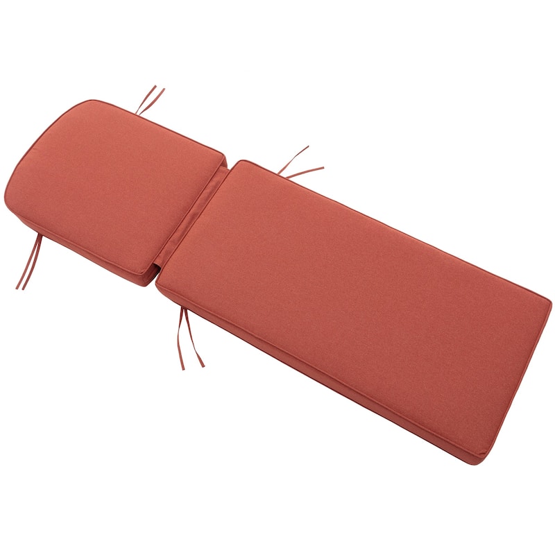 KINWELL Set of 2 Extra Thick Outdoor Chaise Lounge Cushions (5-inch Thick)