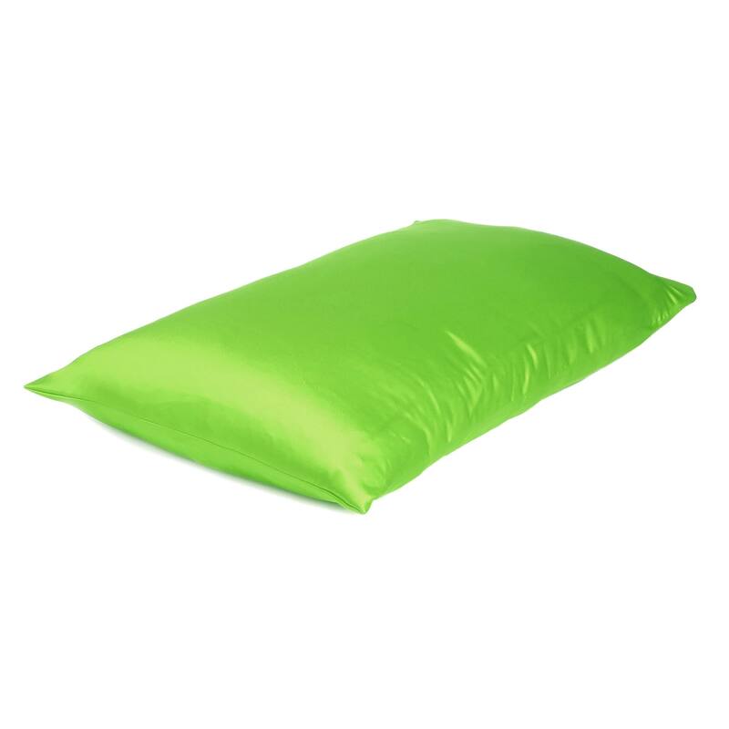 HomeRoots Bright Green Dreamy Set Of 2 Silky Satin Standard Pillowcases