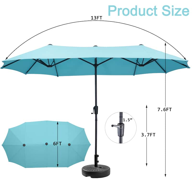Autlaycil 13 ft Patio Umbrella with Crank For Outdoor Umbrella Base Included