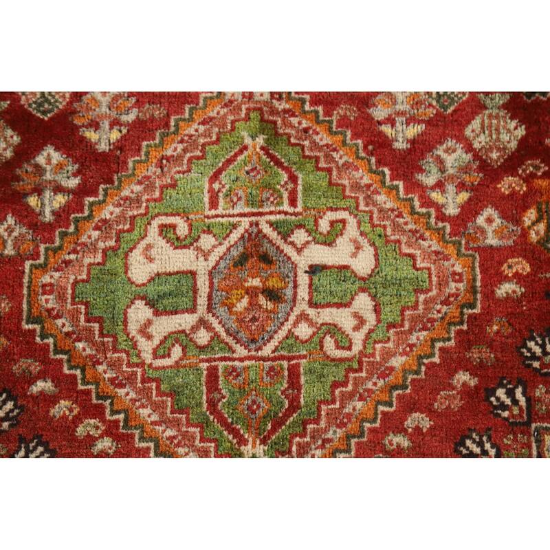 Shiraz Persian Vintage Area Rug Handmade Wool Carpet - 3'9"x 5'4"