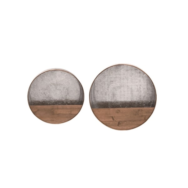 slide 2 of 2, Transpac Metal 18 in. Multicolor Spring Circular Wall Planters Set of 2
