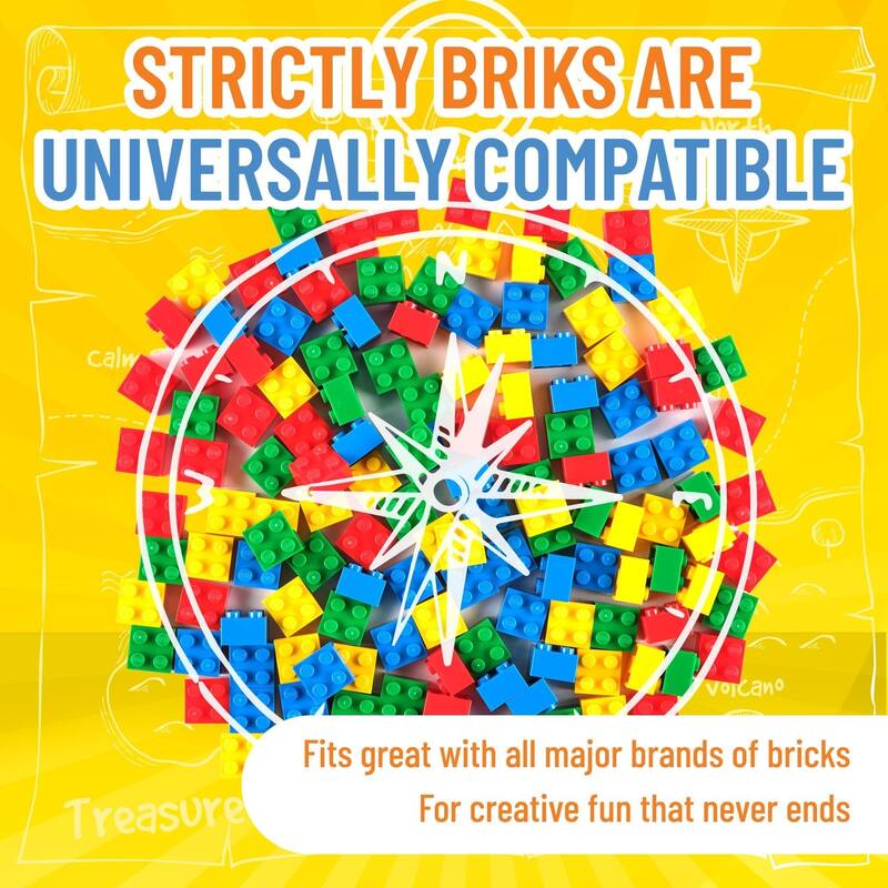 Strictly Briks Classic Bricks Kit, Blue, Green, Red, Yellow, 144 Pieces, Compatible with Major Brick Brands