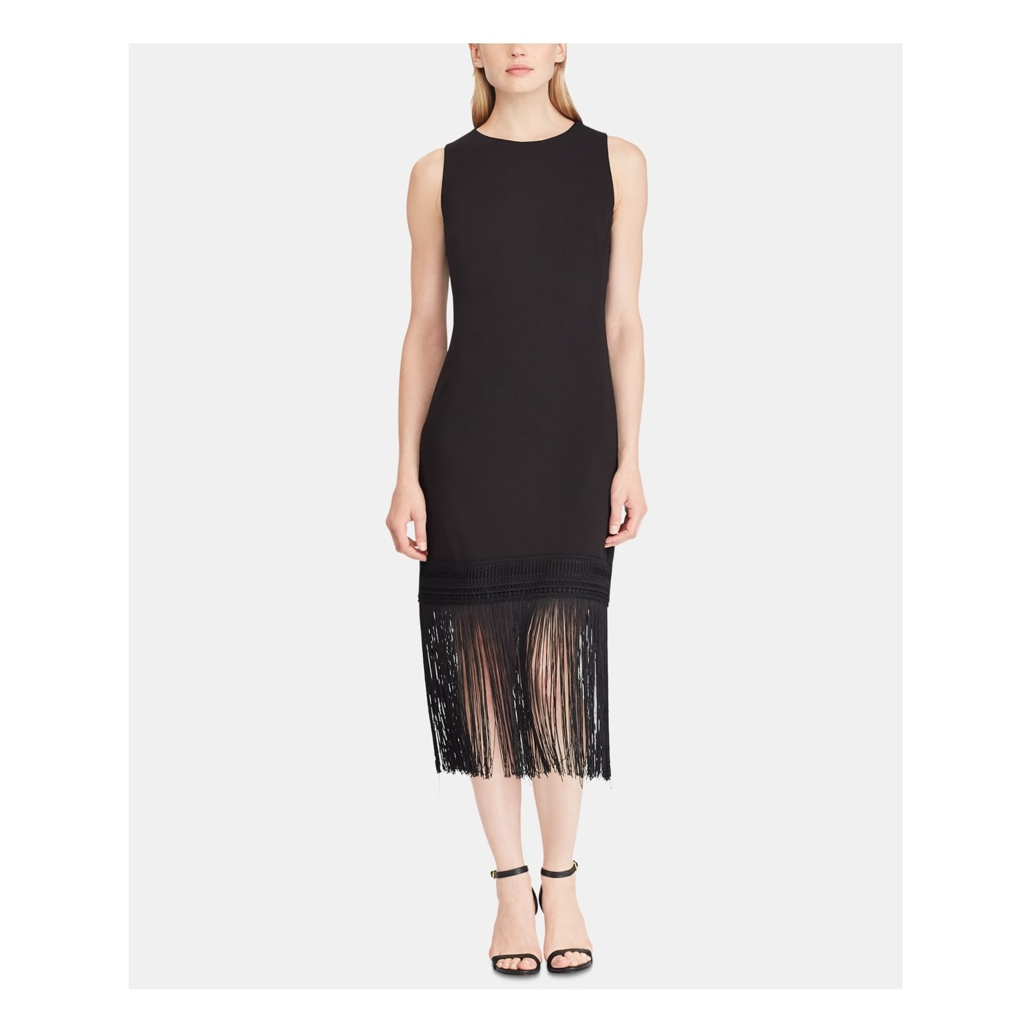 ralph lauren black midi dress