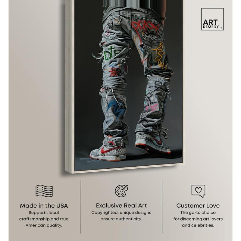 Graffiti Jeans and Sneakers Canvas by Art Remedy