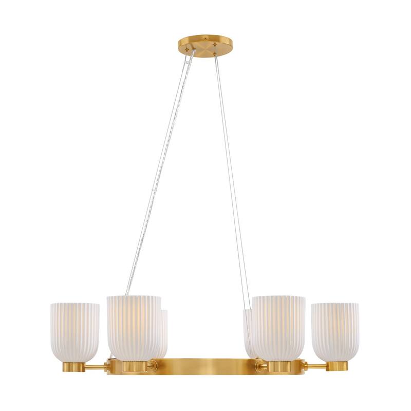 Isla Blanca 6-Light Chandelier in Warm Brass by Breegan Jane