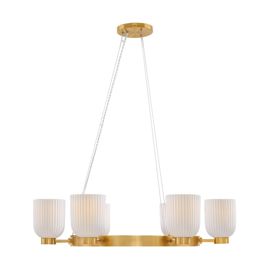 Isla Blanca 6-Light Chandelier in Warm Brass by Breegan Jane