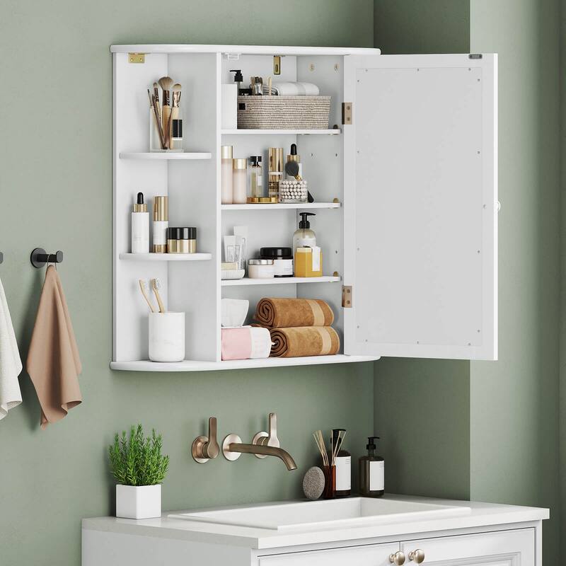 Multipurpose Wall Surface Bathroom Storage Cabinet Mirror - See Details
