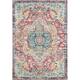 Hal Vintage Boho Traditional Pink Medallion Area Rug
