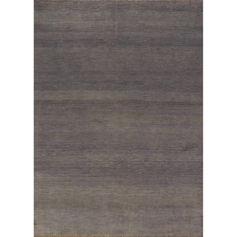 Grays & Blues Gabbeh Modern Area Rug Handmade Wool Carpet - 5'8" x 7'8"