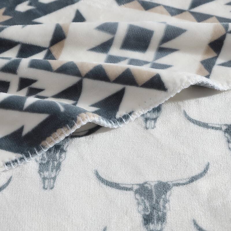 Wrangler Printed Reversible Ultra Soft Plush Throw Blanket