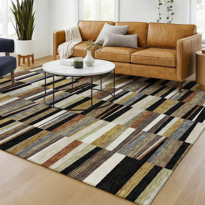 Machine Washable Indoor/ Outdoor Modern Antonito Chantille Rug