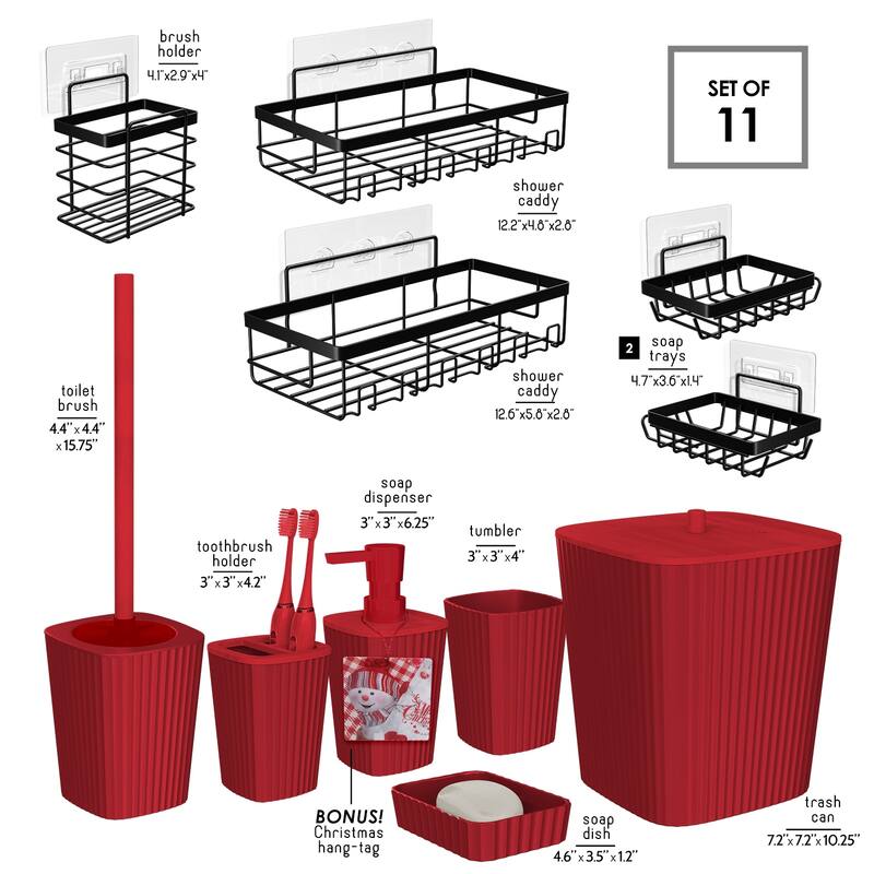 Empyrean Christmas Bathroom Decor, Bathroom Accessory Set with Toilet Brush, Trash Can & Soap Dispenser