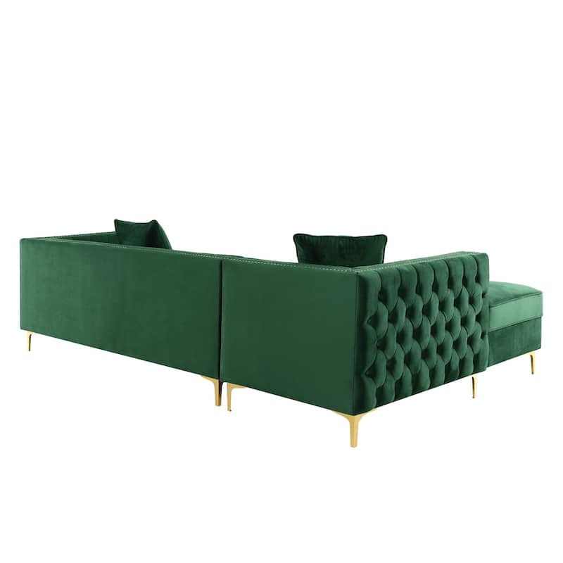 Dante Velvet Chaise Sectional Sofa