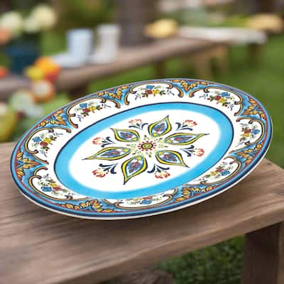 Euro Ceramica Zanzibar 16" Oval Serving Platter - 16.14 in. x 12.2 in. x 1.3 in.