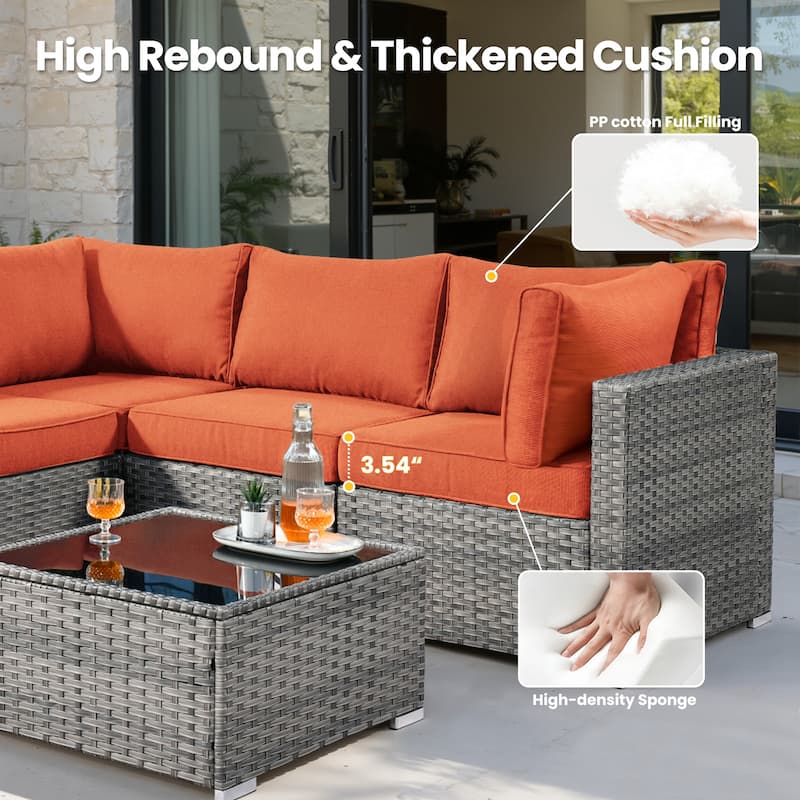 XIZZI 8-Piece Patio Wicker Furniture Set with Swivel Chair