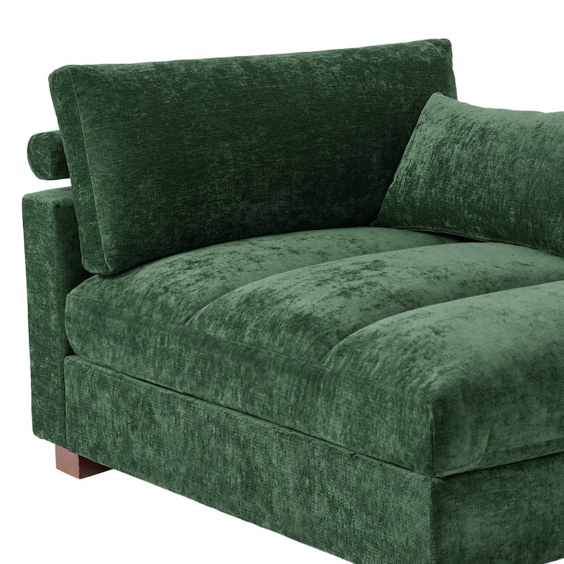 42"W Chenille Upholstered Chaise Lounge