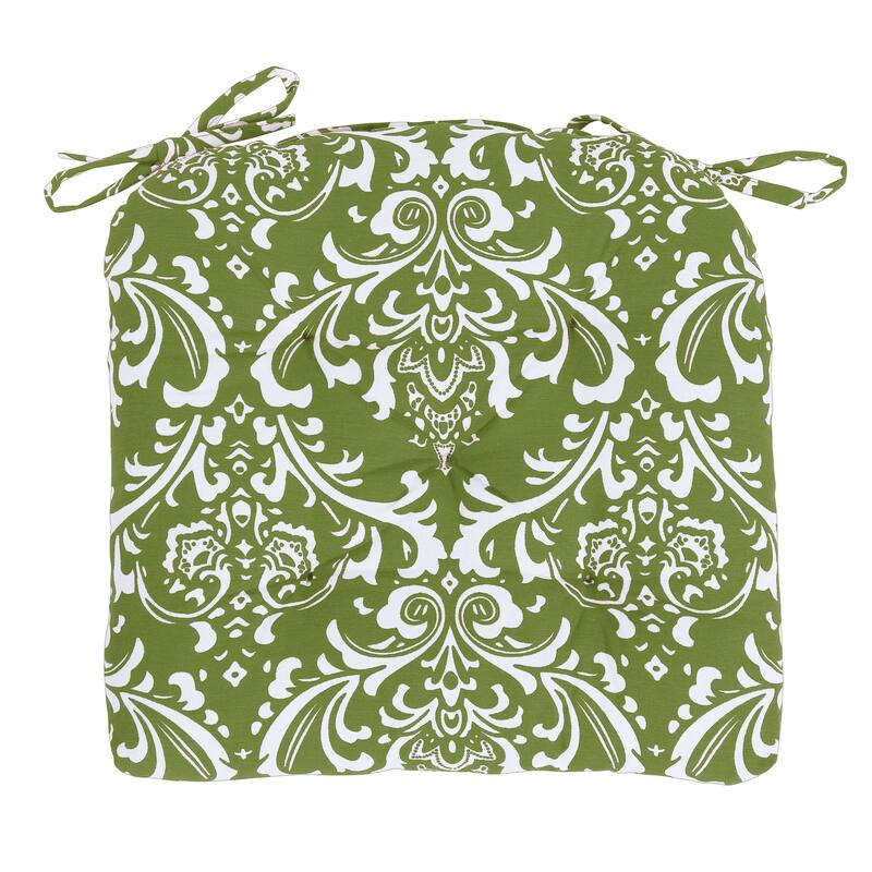 Handcrafted Cotton Chair Seat Pads Cushions with Ties - 16''x16'' for Dining | Home | Office Chairs - Sage