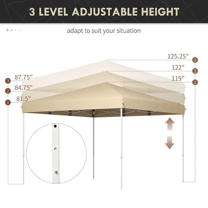 13' x 13' Pop Up Canopy Tent, Instant Sun Shelter,Height Adjustable