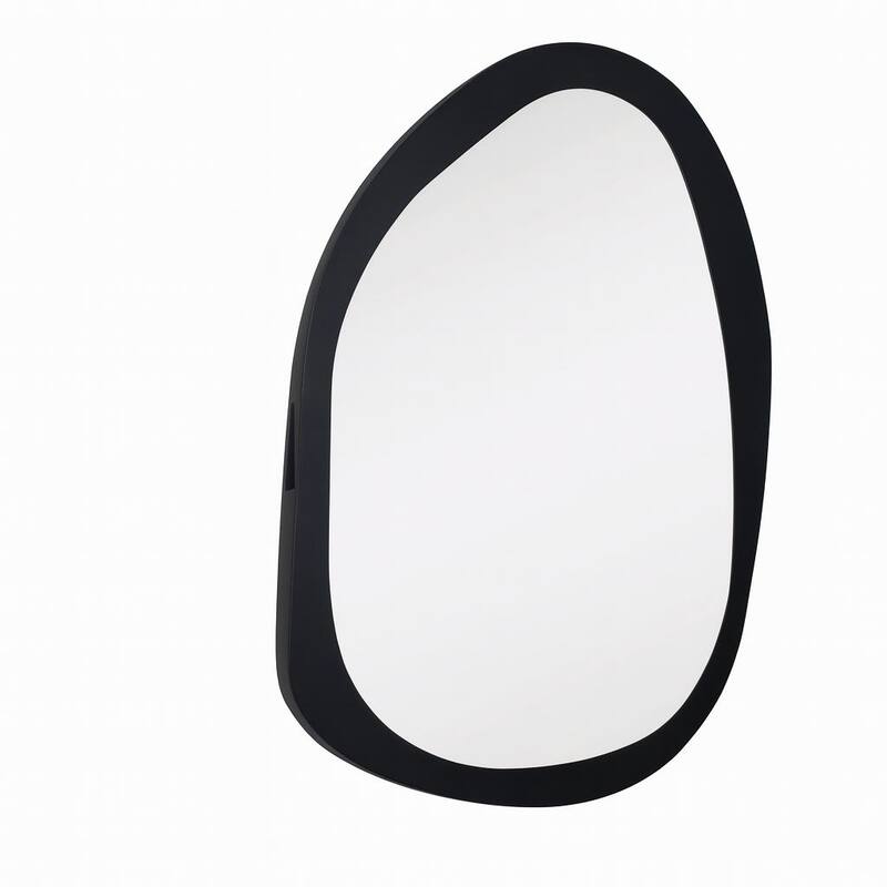 Aria Home Funky Flow Pebble Mirror Modern Wall Decor 24x30 - Black