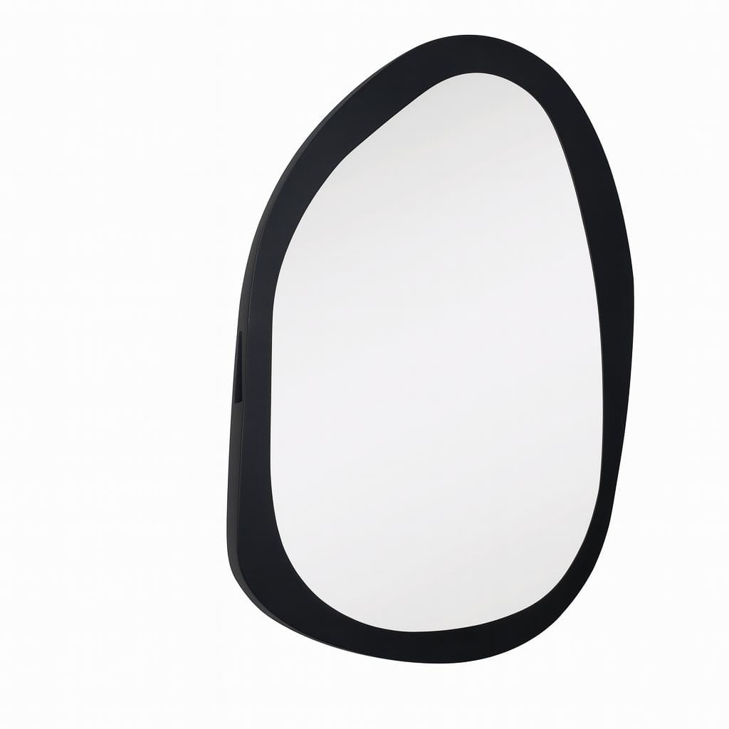 Pebble Wall Mirror 24"x30" Black Funky Flow Accent Design