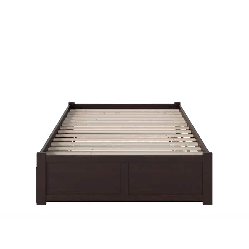 AFI Concord Full Platform Bed with Footboard & Full Trundle