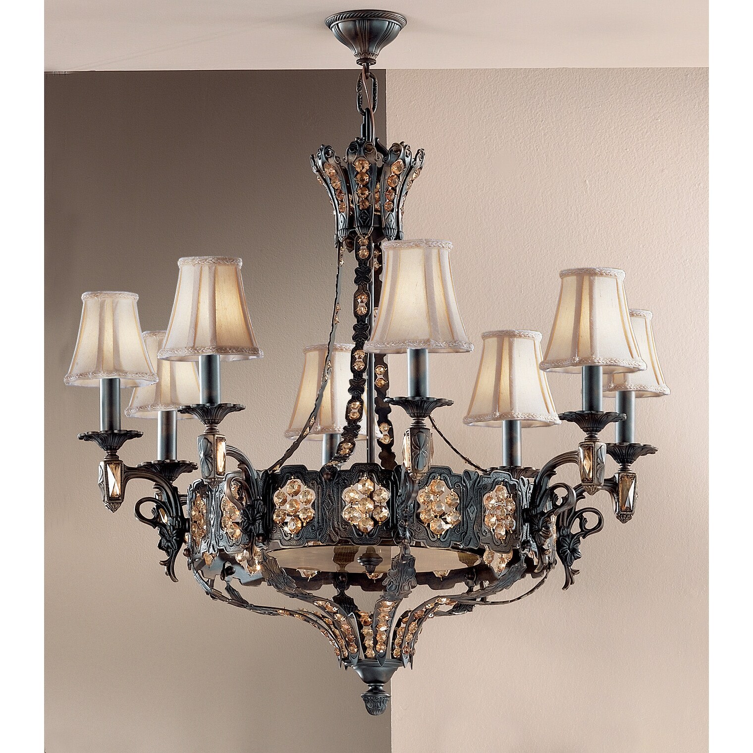 Classic Lighting 57338-AGB  34" Cast Brass Chandelier from the Castillio de Bronce Collection - Chandeliers For Bedrooms by Overstock.com