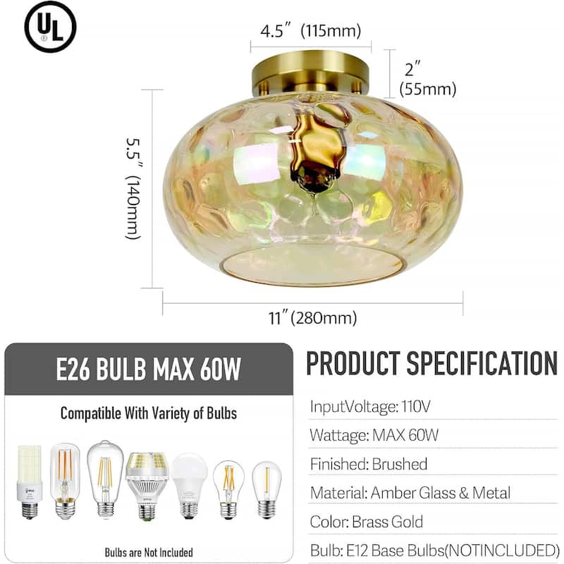 1-light hallway light gold ceiling light metal, glass,brass kitchen light