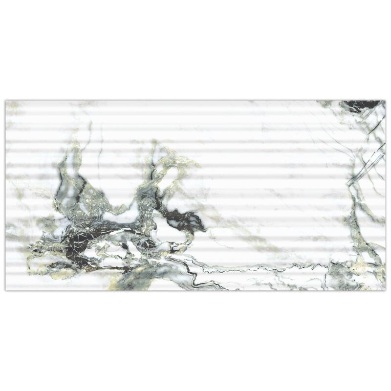 Merola Tile Touche Pleated Deco Jade 11-3/4" x 23-1/2" Porcelain Floor and Wall Tile