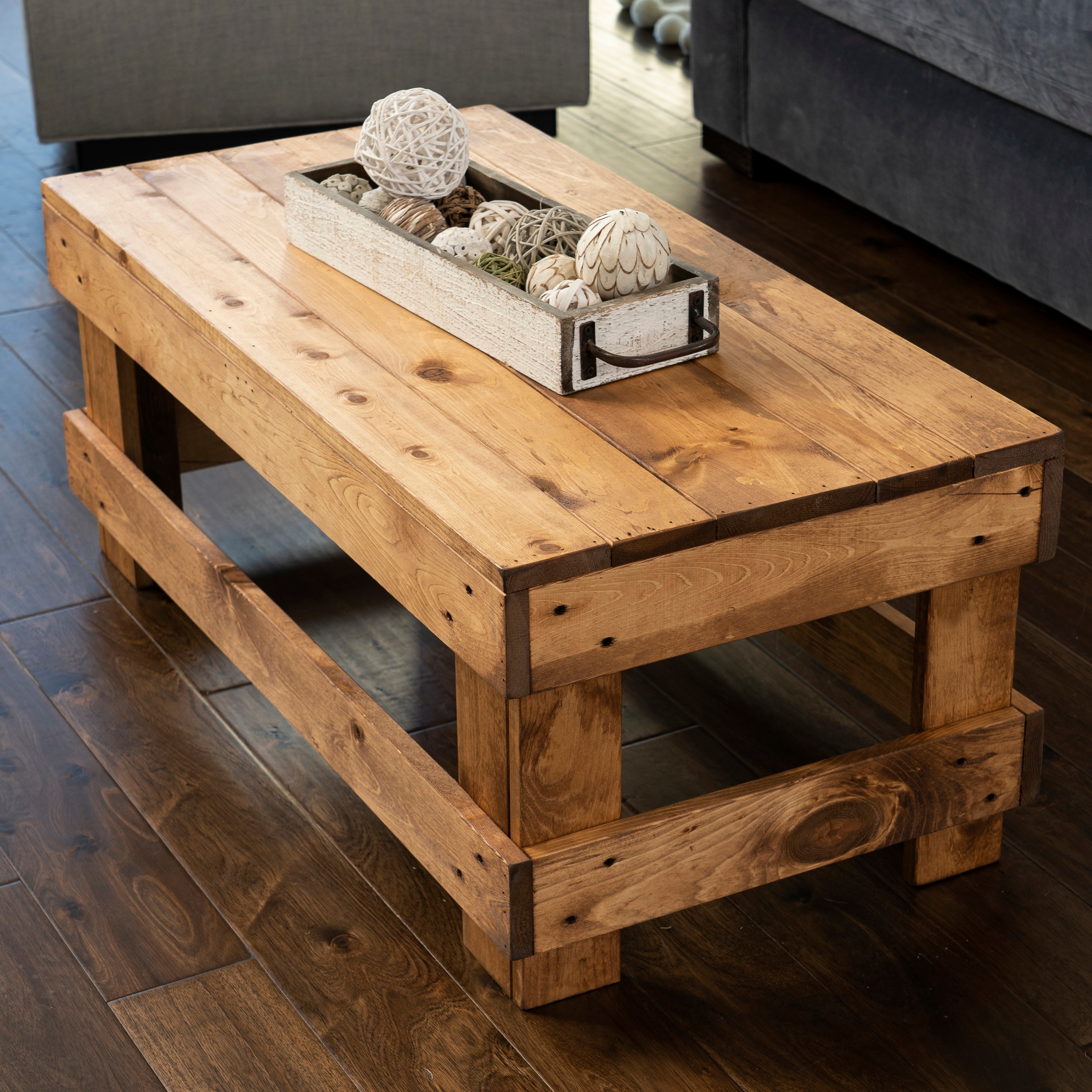 Landmark Pine Solid Wood Farmhouse Coffee Table, Walnut - Bed Bath \u0026 Beyond  - 36339010, image size:3500x3500