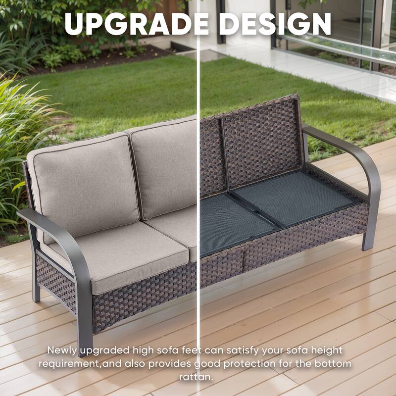 Outside Fire Pit Table with Swivel Chair Ottoman Sofa Set