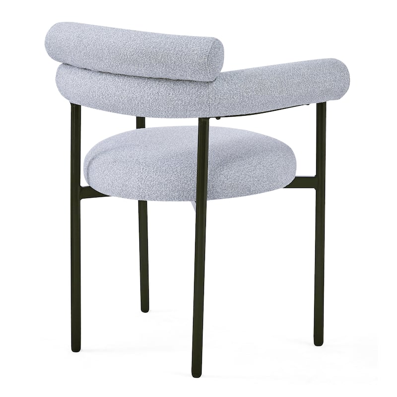 Modern Set of 2 Dining Chairs with Armrests, Padded Seat Backrest, Metal Legs for Dining Room Living Room and Café