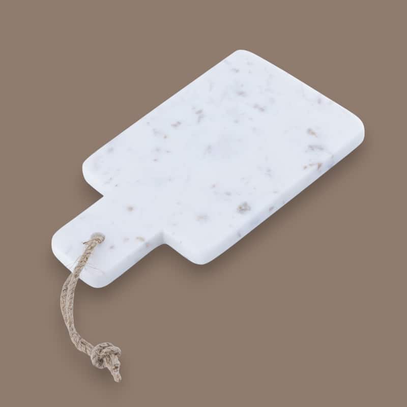 Sm. White Marble Cheese Board w/ Jute Handle - White