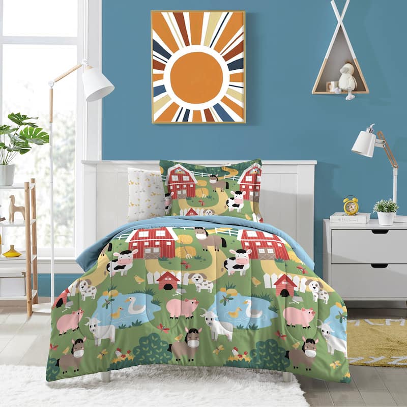 Dream Factory Barnyard Animals Bed-In-A-Bag Comforter Set