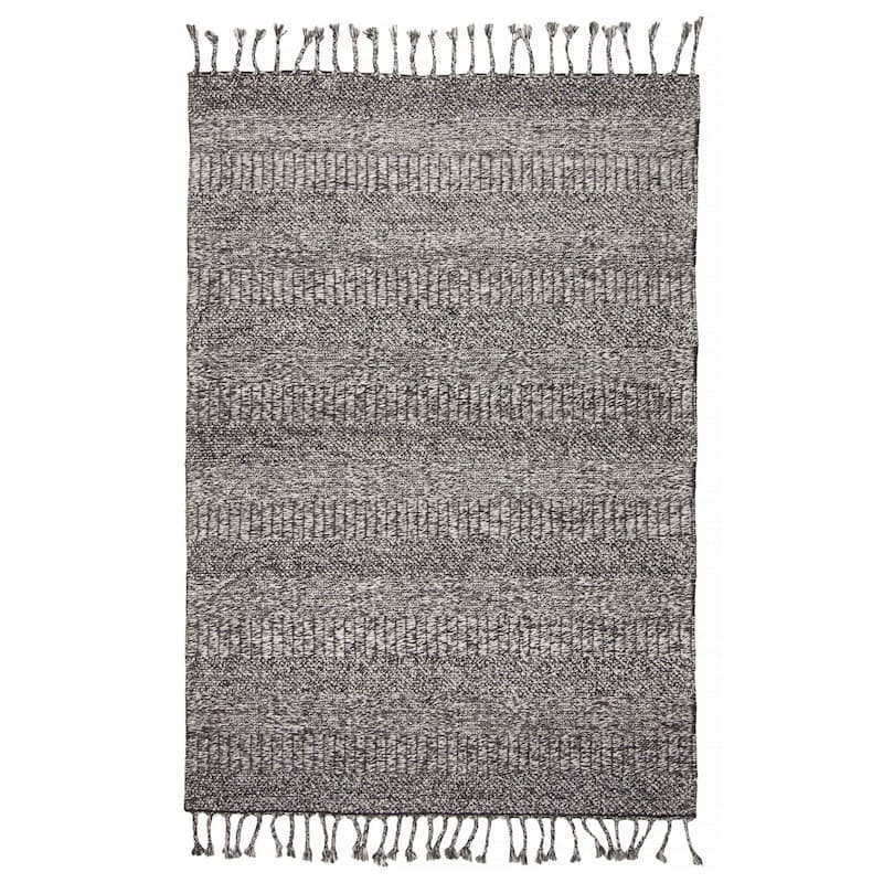 ECARPETGALLERY Braid weave Sienna Dark Grey Wool Rug - 5'1 x 7'6 - Grey - 5'1 x 7'6