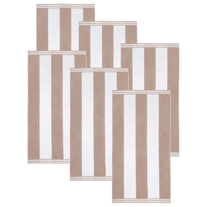 Cabana Stripe Oversized Cotton Beach 6 Piece Towel Set by Superior